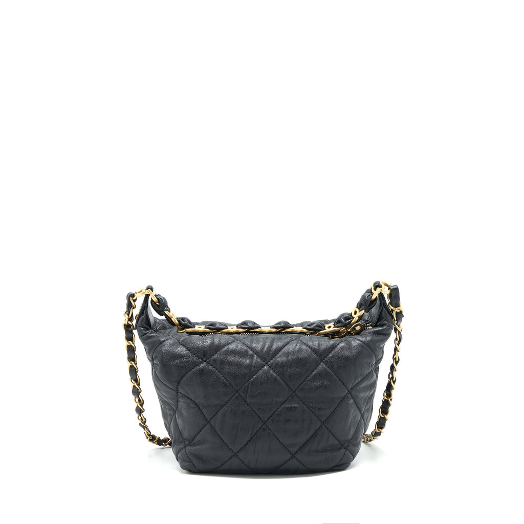 Chanel Hobo Crossbody Bag Lambskin Black