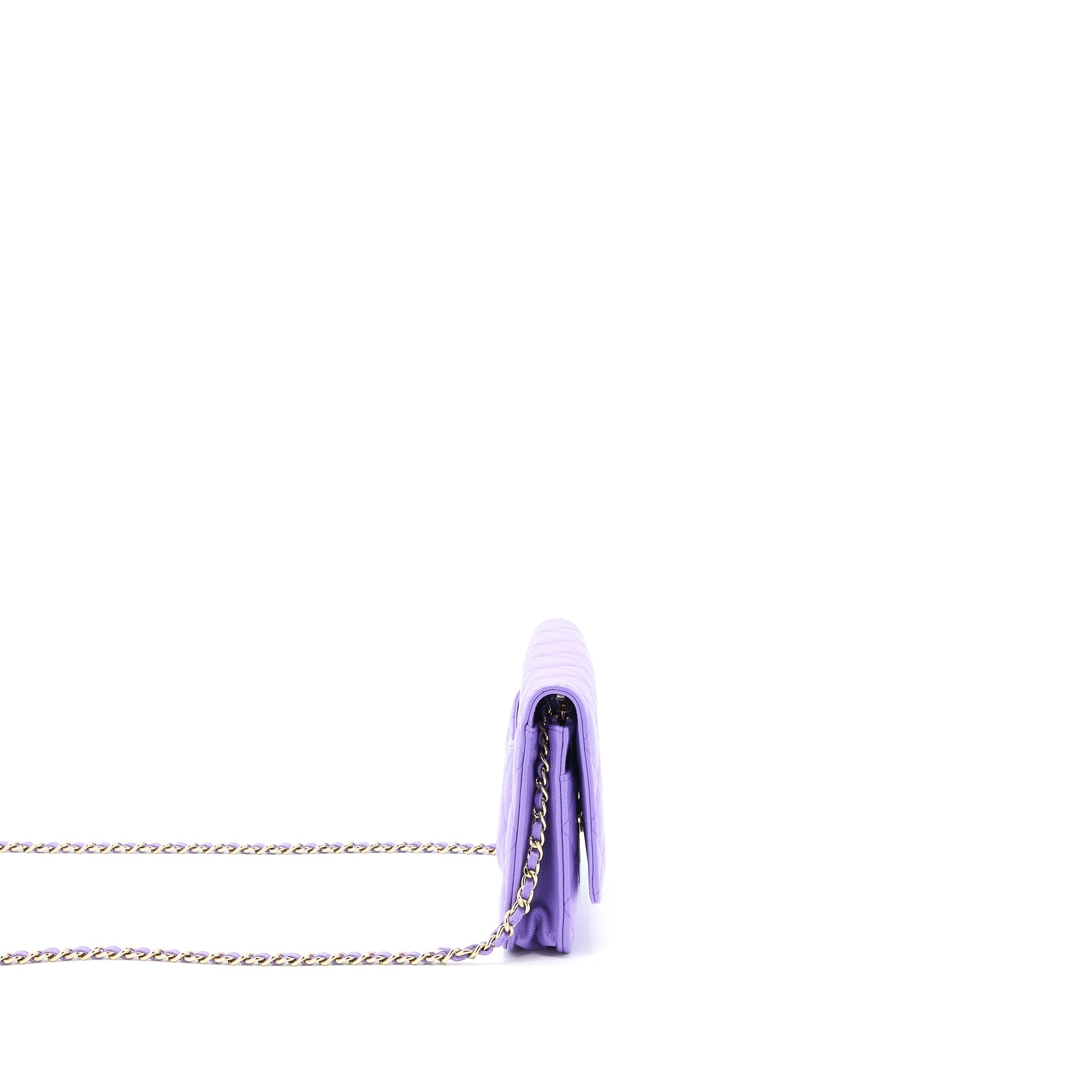 Chanel Classic Wallet On Chain Caviar Purple L