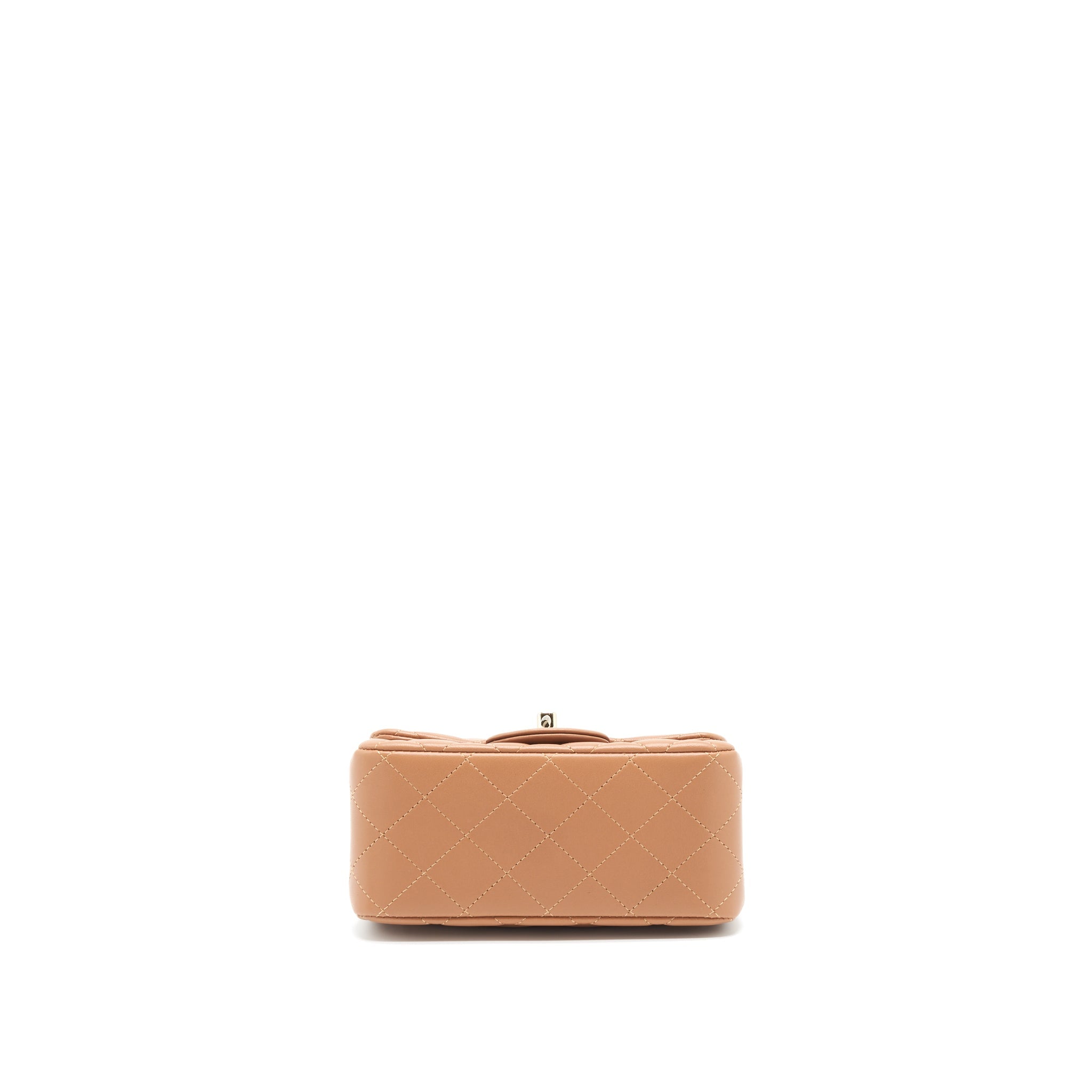 Chanel 22S Mini Square Flap Bag Lambskin Caramel L