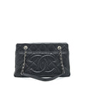 Chanel CC Logo Tote Bag Caviar Black