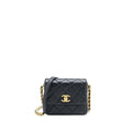 Chanel 21B Seasonal Quilted Square Flap Bag Lambskin Black Brushed  (Microchip)