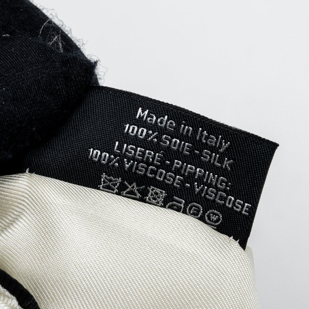 Chanel 23p Hair tie Silk Twill Black/White