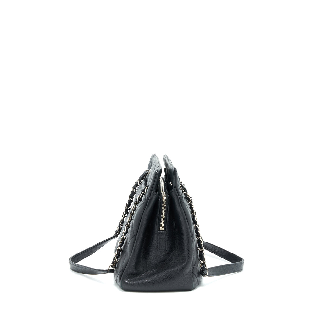 Chanel CC Logo Tote Bag Caviar Black