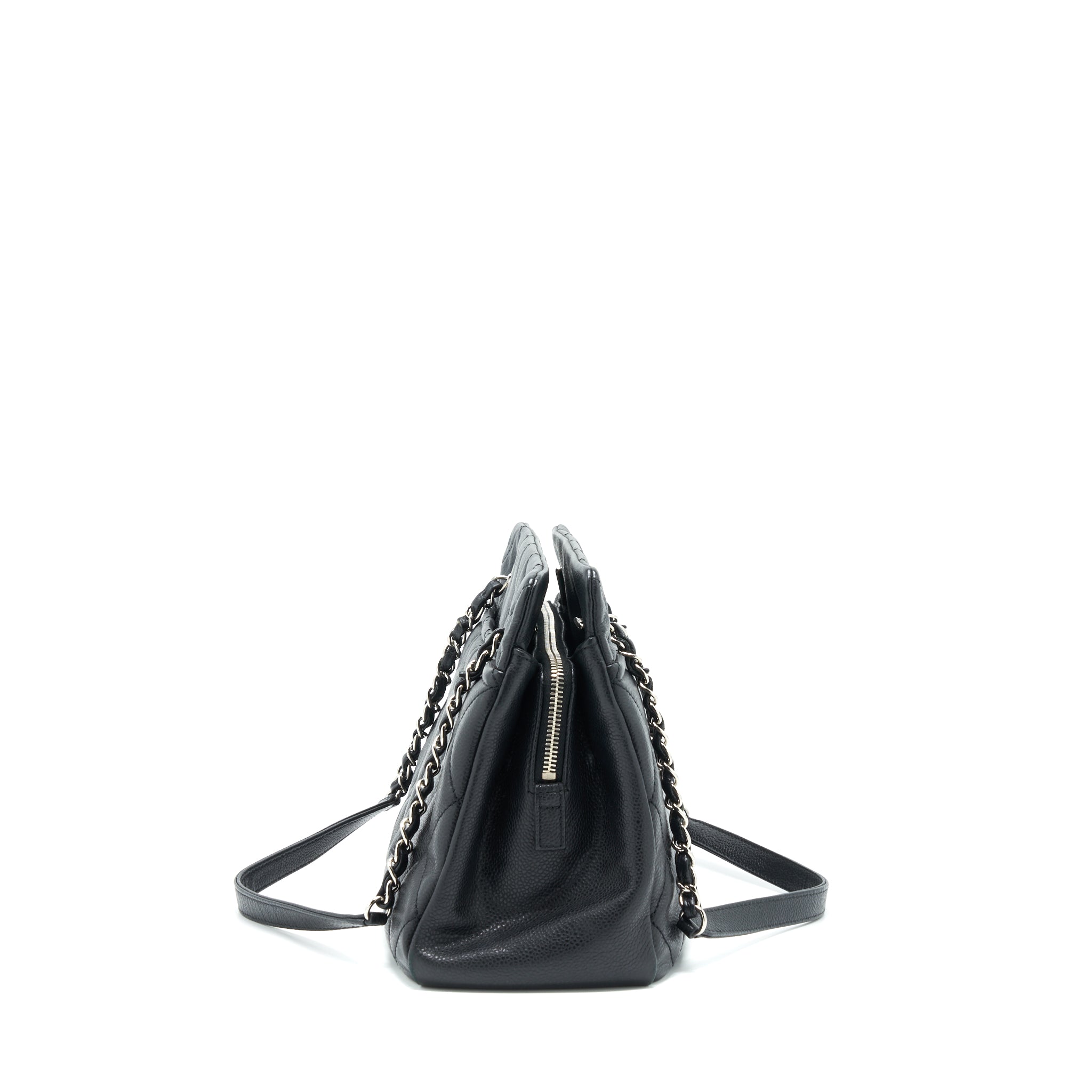 Chanel CC Logo Tote Bag Caviar Black