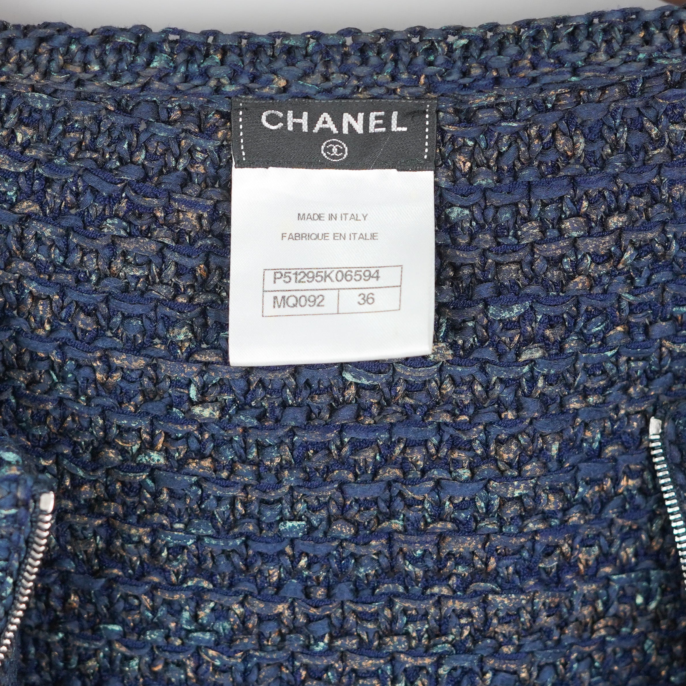 Chanel Navy Knit Cardigan - Size 36