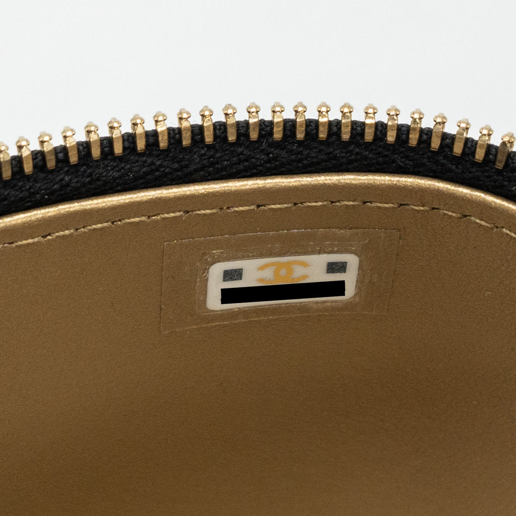 Chanel Pearl Crush Mini Vanity Case Lambskin Black L(microchip)