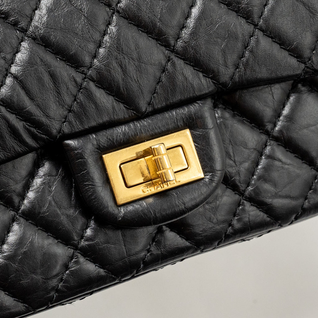 Chanel Small 2.55 Reissue Double Flap Bag Age Calfskin Black