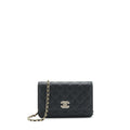 Chanel 22S Detailed Logo Wallet On Chain Caviar Black L