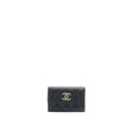 Chanel 23P Detailed Logo Flap Card Holder Caviar Black L (Microchip)