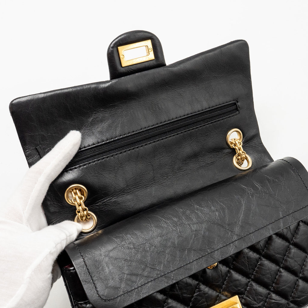 Chanel Small 2.55 Reissue Double Flap Bag Age Calfskin Black