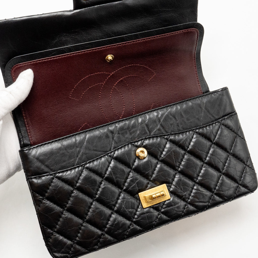 Chanel Small 2.55 Reissue Double Flap Bag Age Calfskin Black
