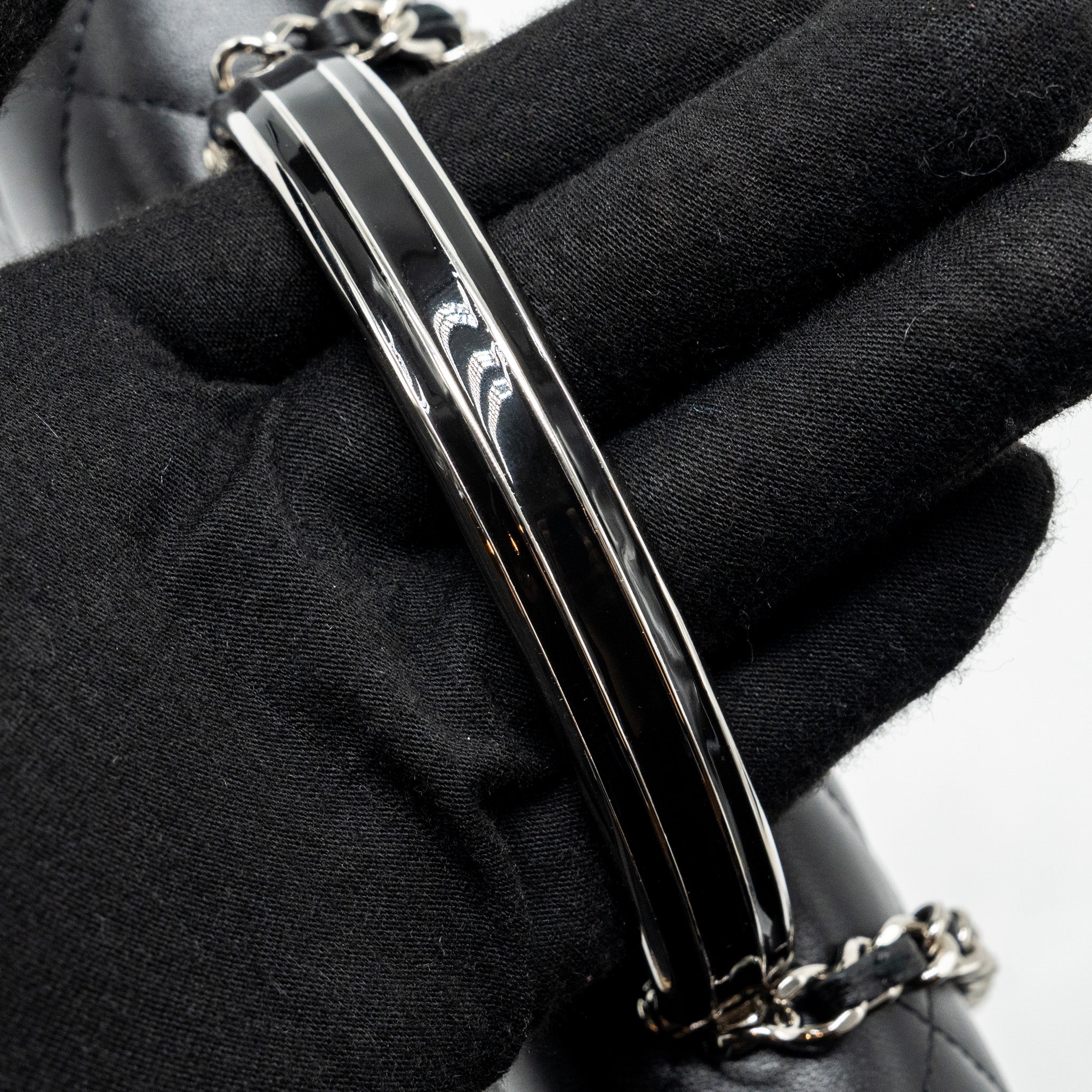 Chanel Top Handle Mini Wallet On Chain Flap Bag Lambskin Black  (Microchip)
