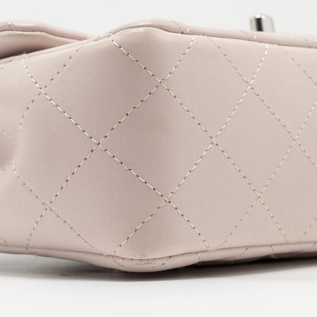 Chanel Mini Rectangular Flap Bag Lambskin Light Pink  (Microchip)