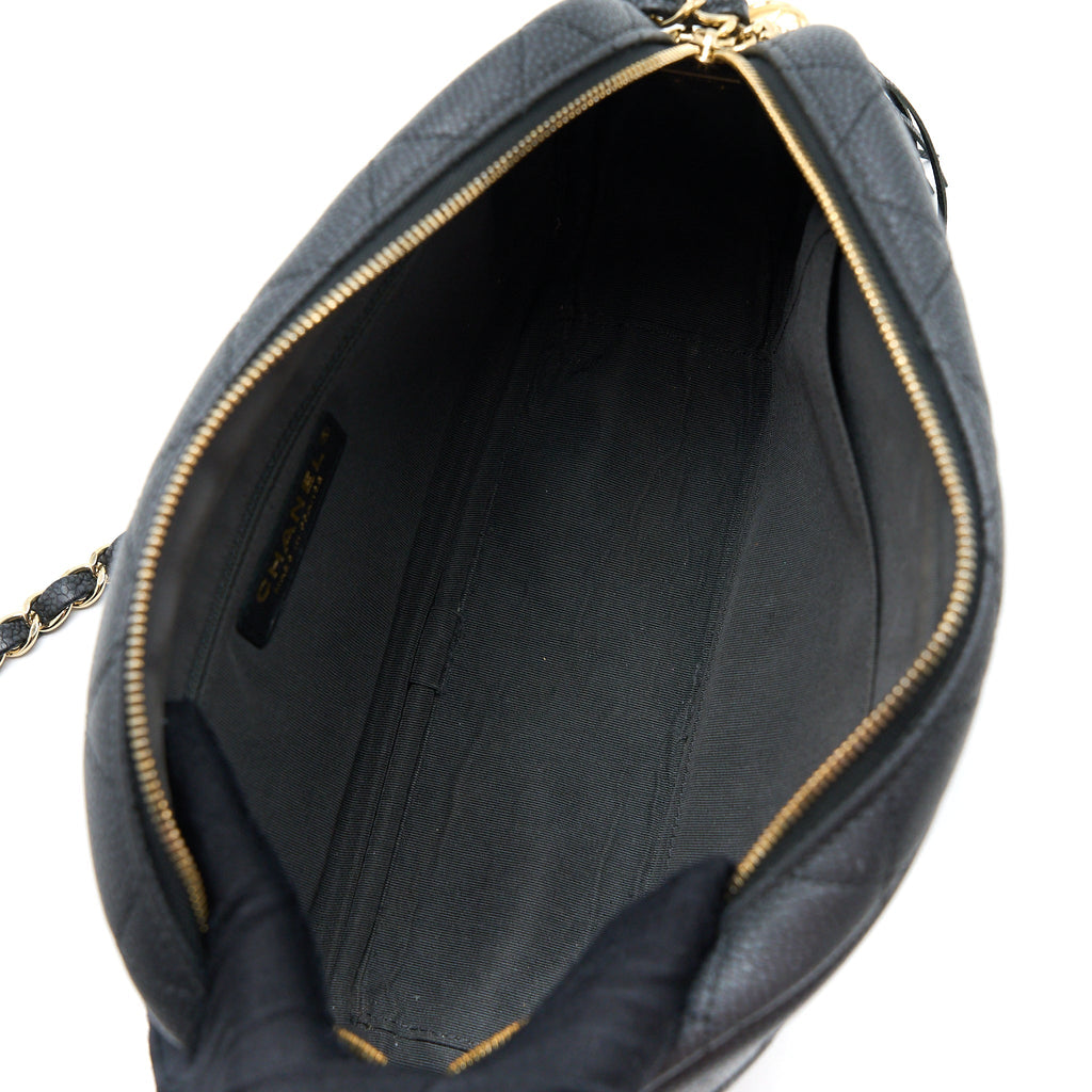 Chanel Large Camera Bag Grained Calfskin Dark Grey L