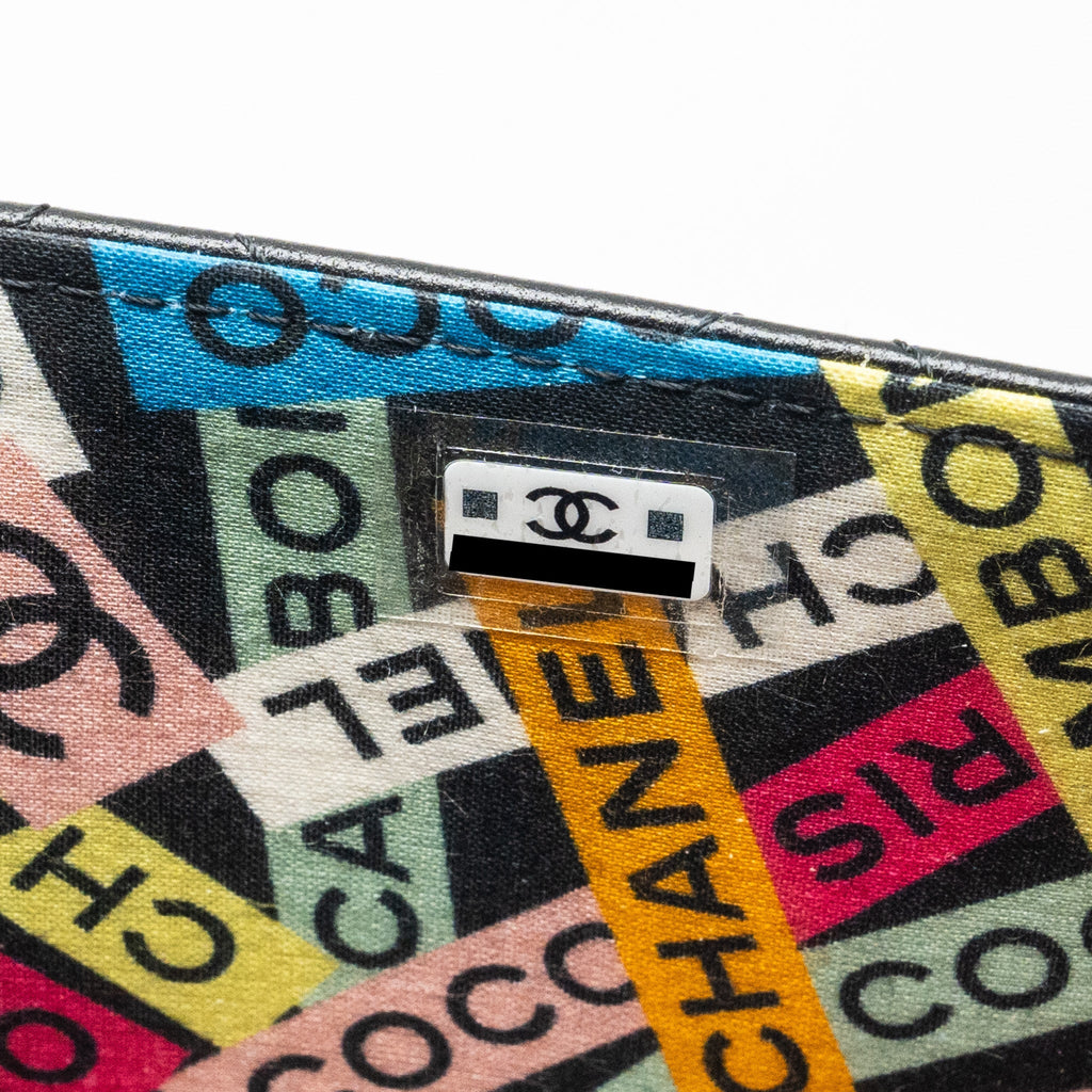 Chanel Top Handle Mini Wallet On Chain Flap Bag Lambskin Black  (Microchip)