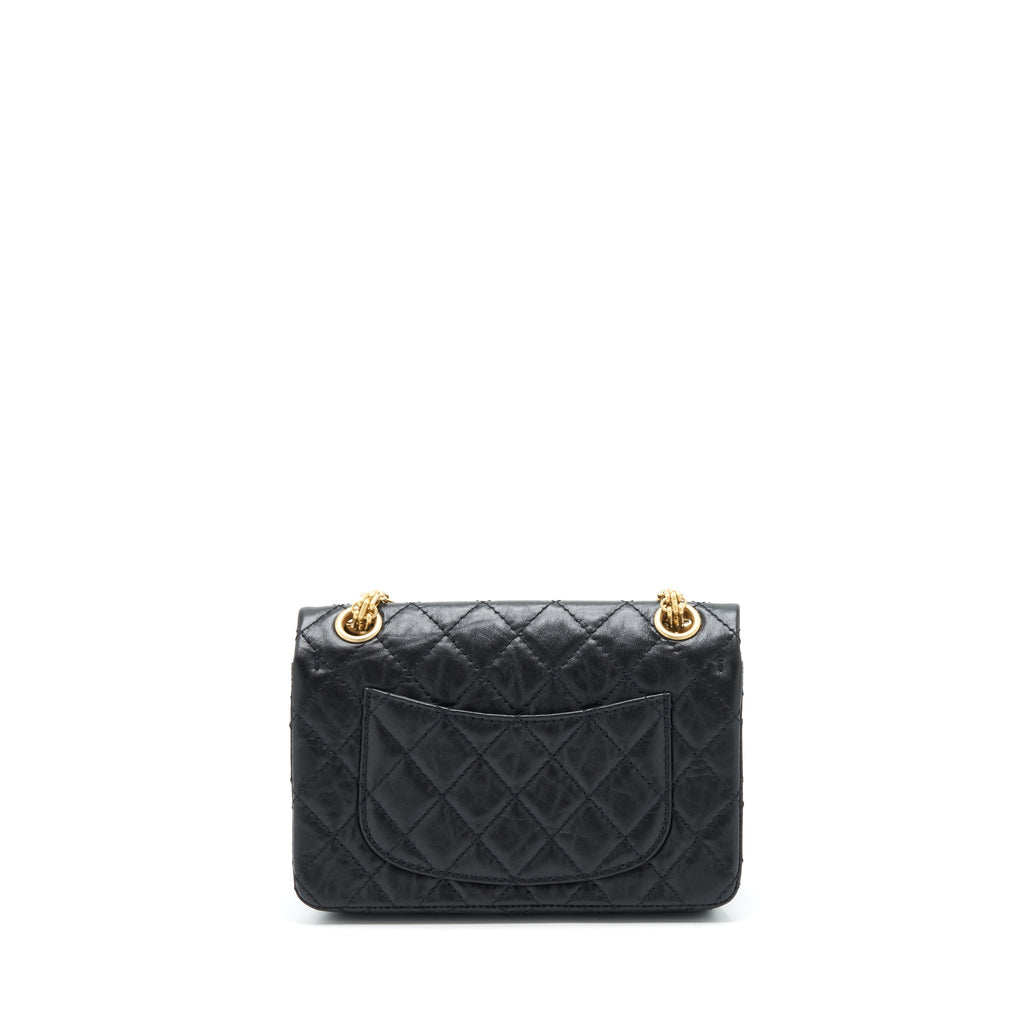 Chanel Mini 2.55 Reissue Flap Bag Aged Calfskin Black Brushed