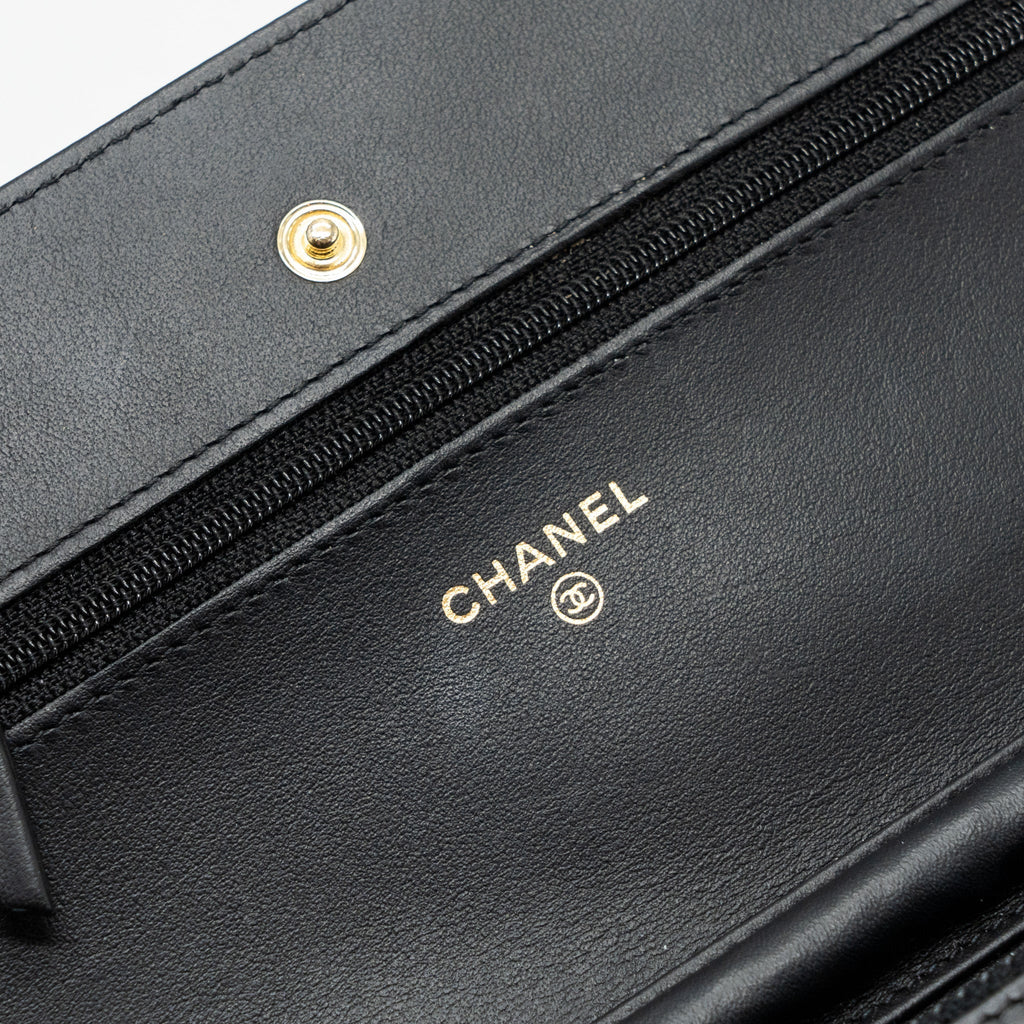 Chanel 2.55 Reissue Lucky Charms Wallet On Chain Aged Calfskin Black