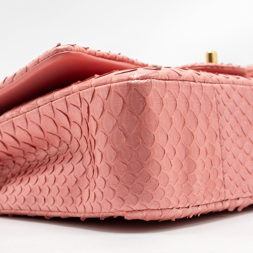 Chanel Medium Flap Bag with Detailed Charms Python Pink