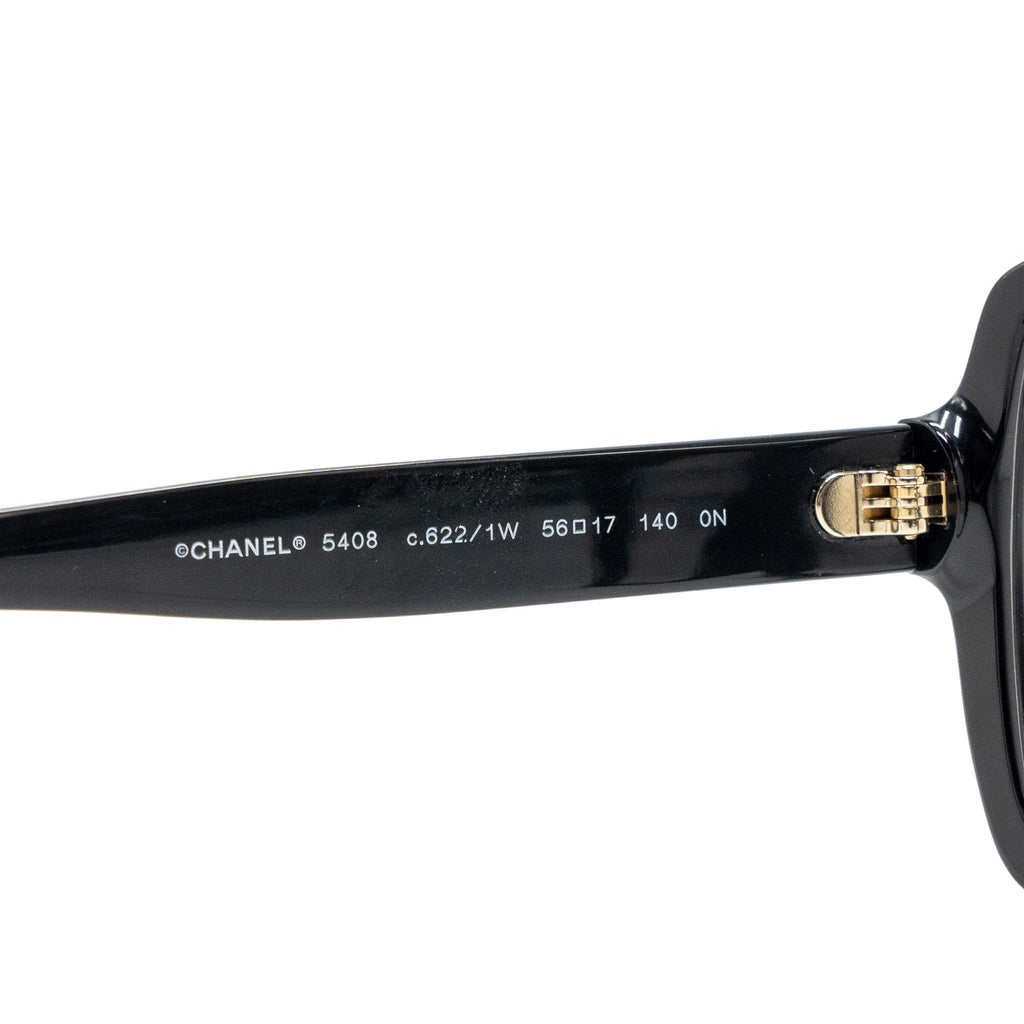 Chanel square glasses frame with chanel letter black