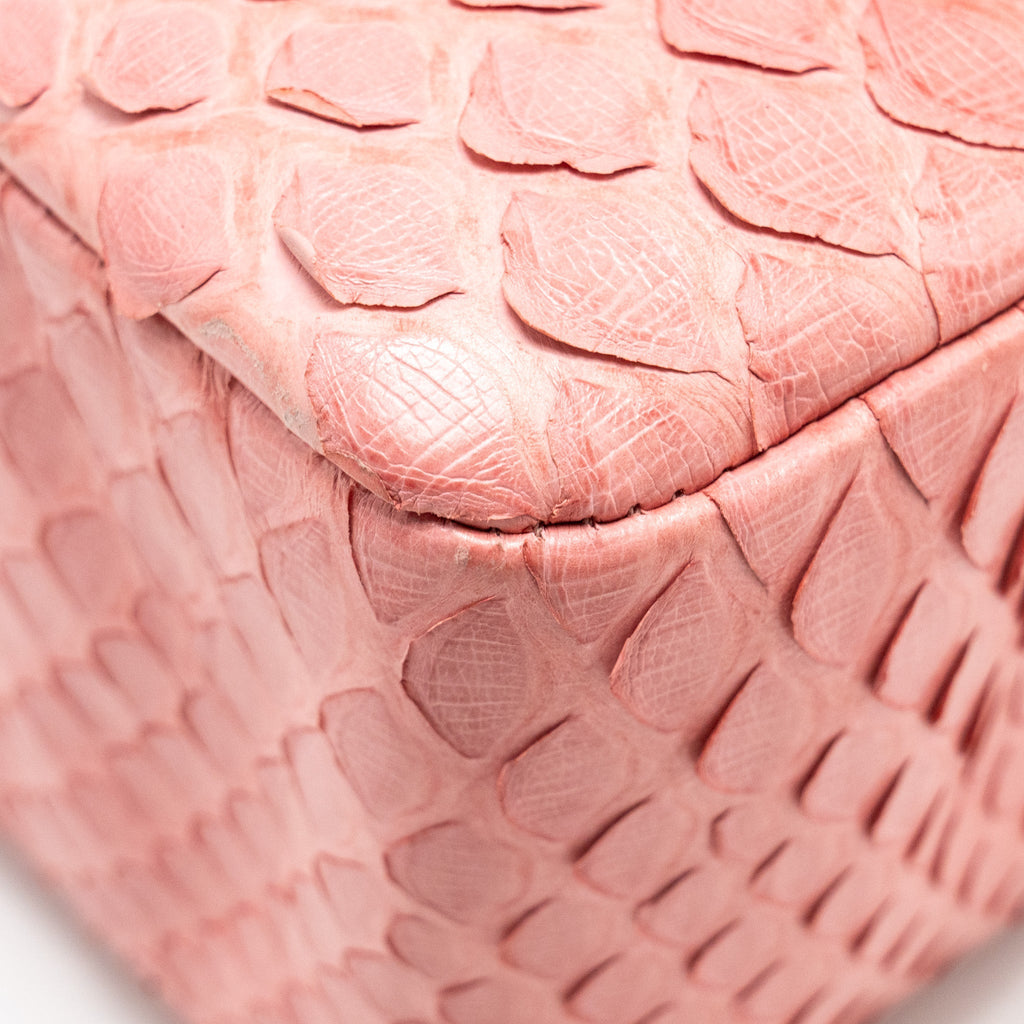 Chanel Medium Flap Bag with Detailed Charms Python Pink