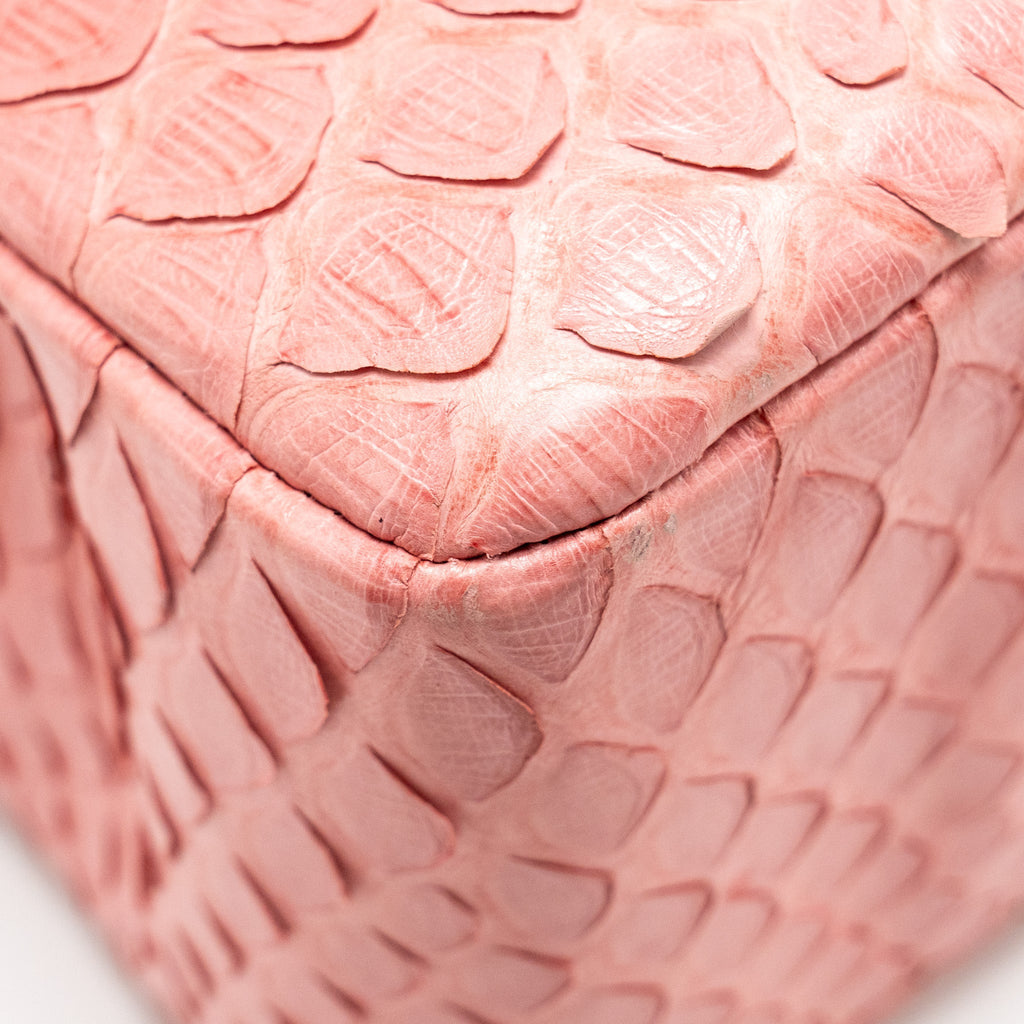 Chanel Medium Flap Bag with Detailed Charms Python Pink