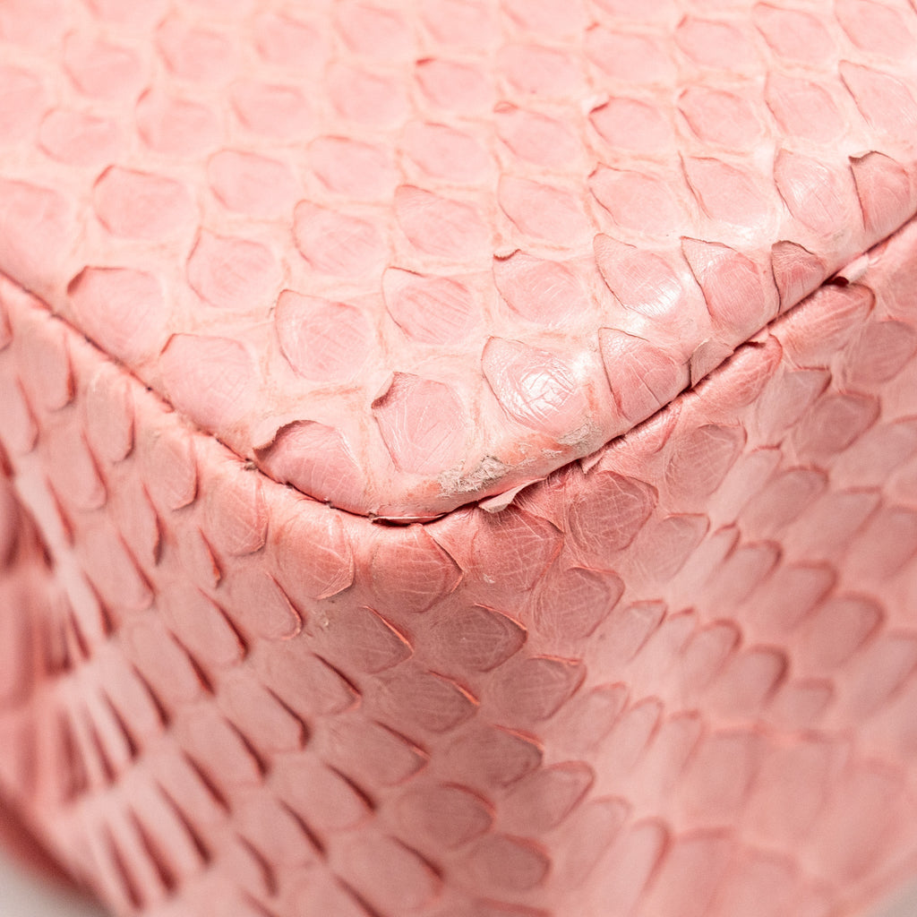 Chanel Medium Flap Bag with Detailed Charms Python Pink