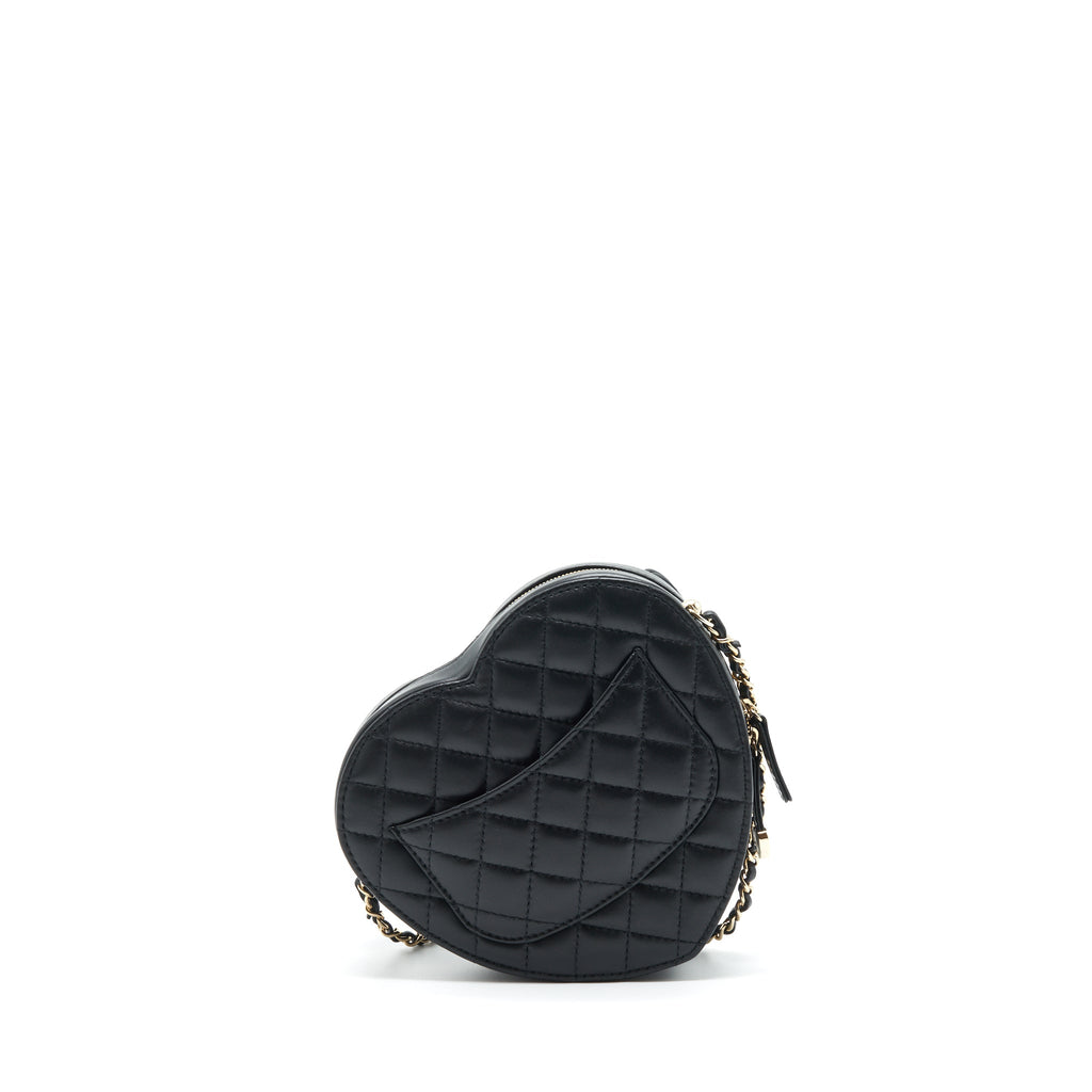 Chanel 22S Heart Bag Lambskin Black L