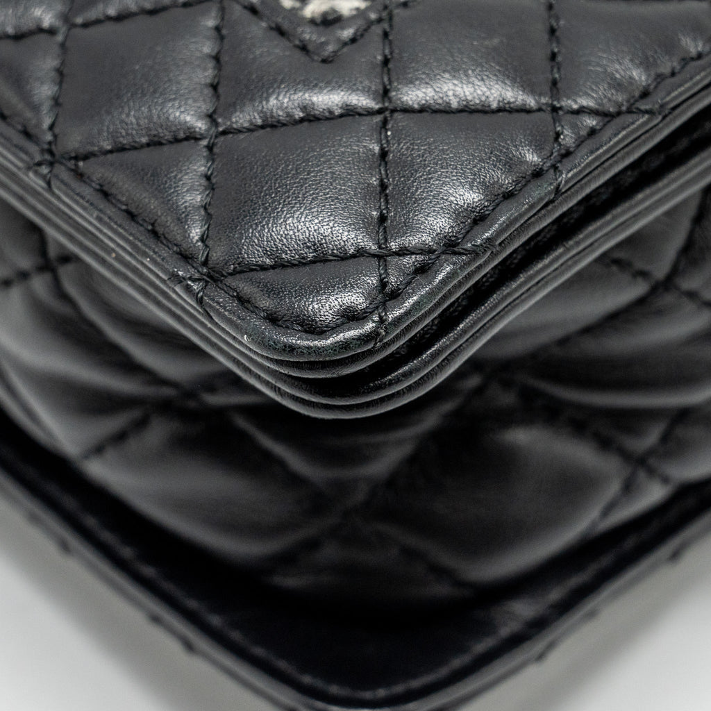 Chanel Multi Chain Boy Bag Calfskin/Tweed Black