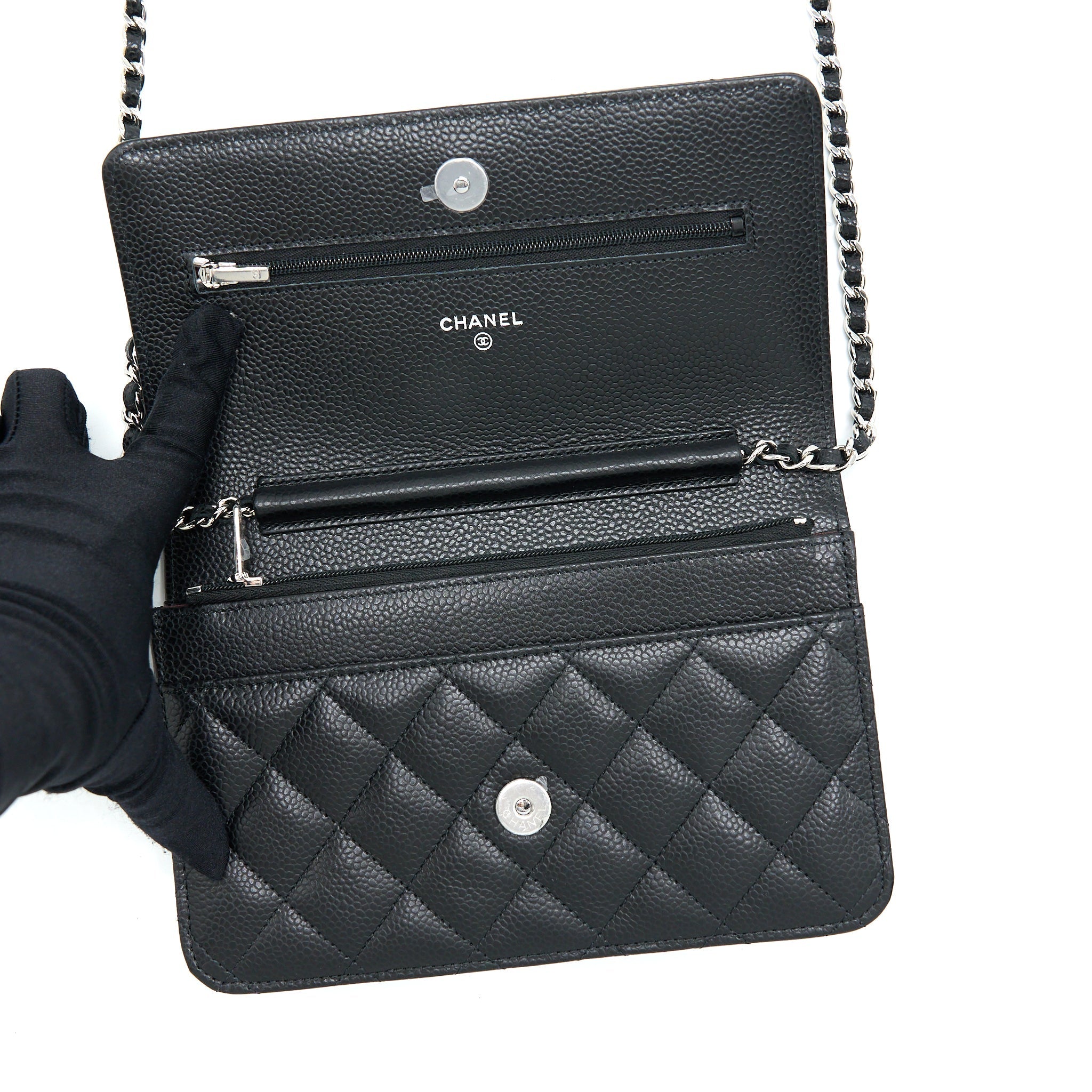 Chanel Classic Wallet On Chain Caviar Black