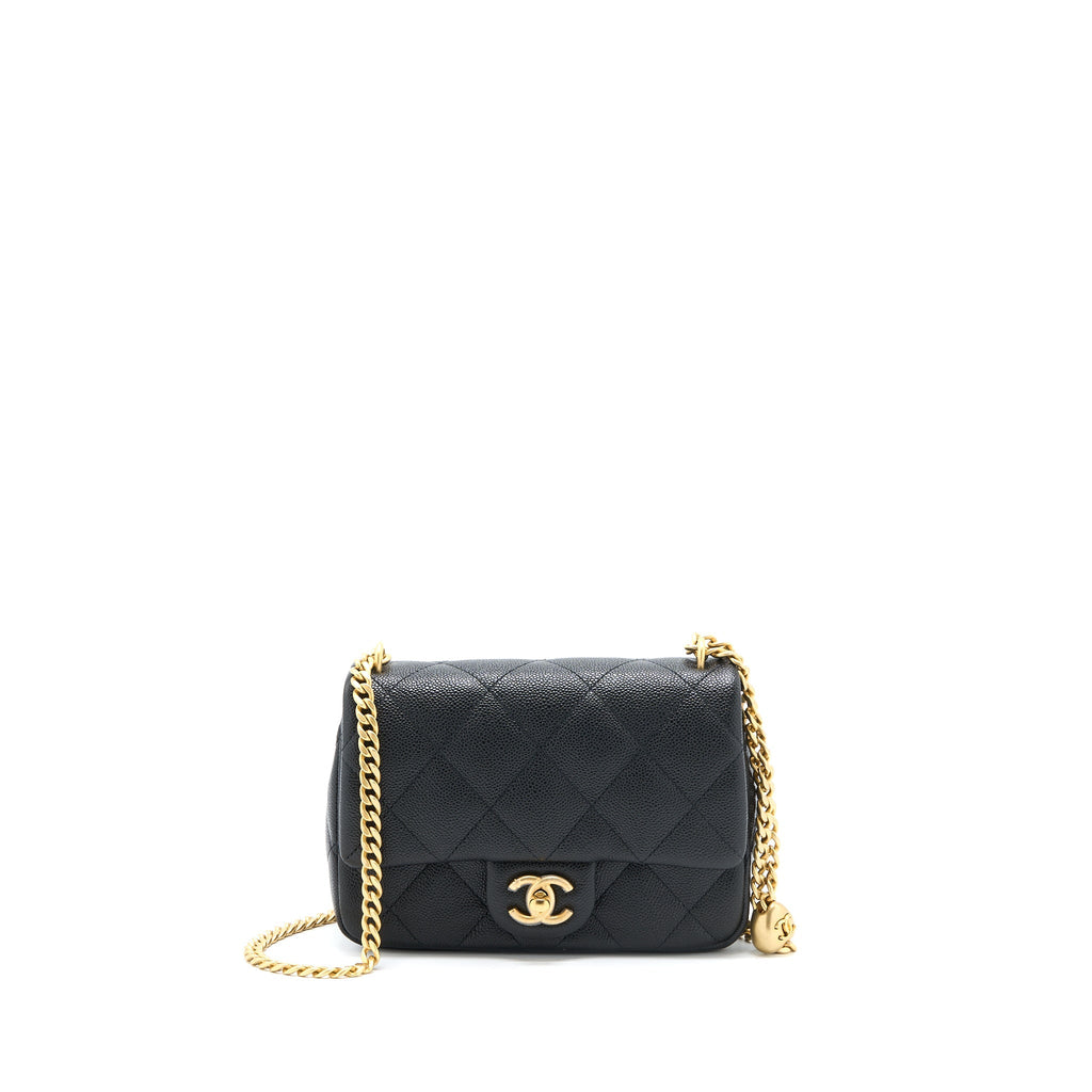 Chanel 23P Coco Love Flap Bag Caviar Black  (Microchip)