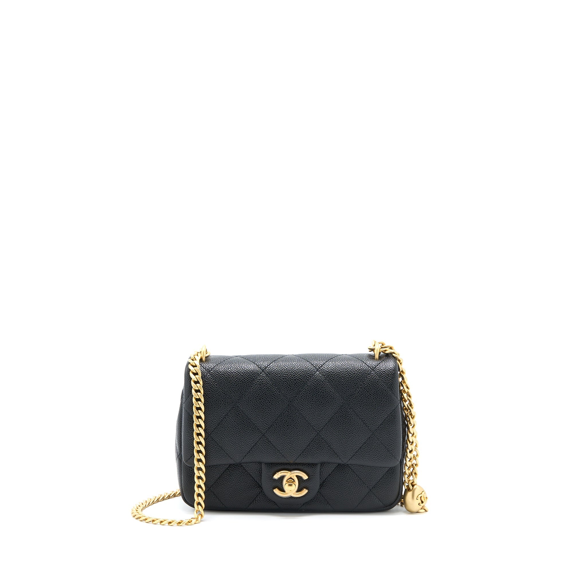 Chanel 23P Coco Love Flap Bag Caviar Black  (Microchip)
