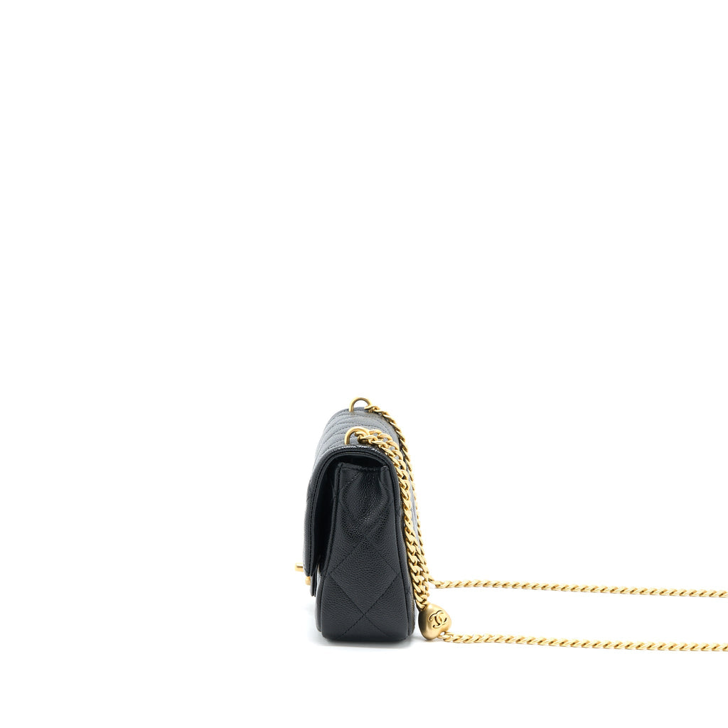 Chanel 23P Coco Love Flap Bag Caviar Black  (Microchip)
