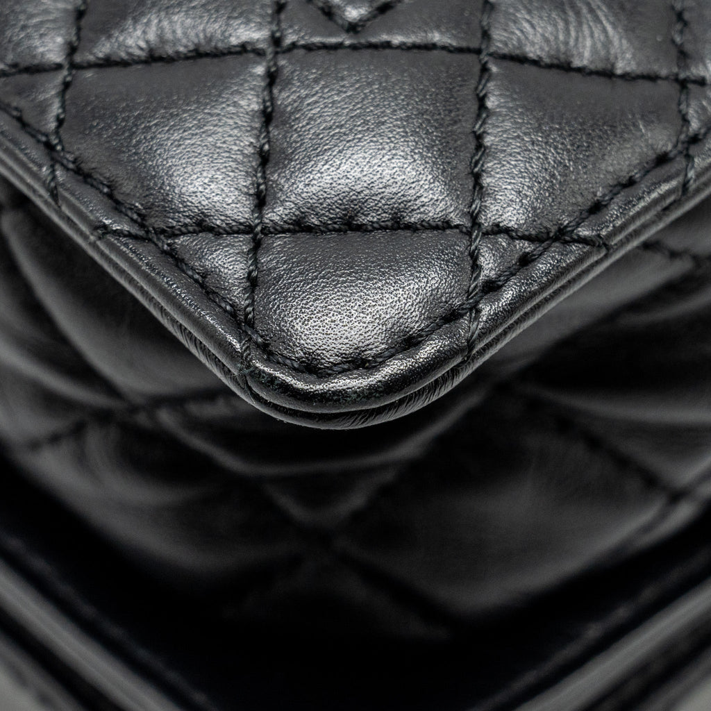 Chanel Multi Chain Boy Bag Calfskin/Tweed Black