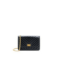 Chanel 2.55 Reissue Wallet On Chain Chevron Aged Calfskin Black Brushed  (Microchip)