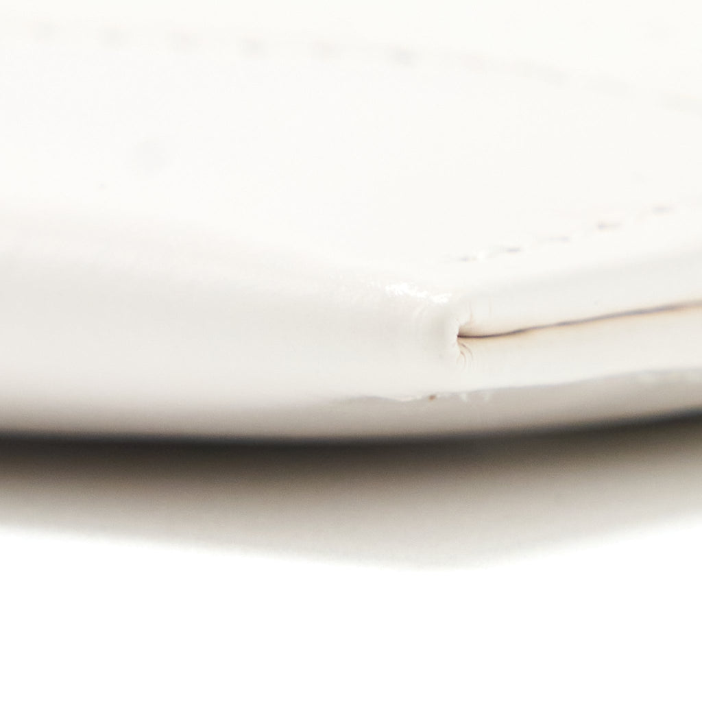 Chanel Chevron Card Holder Calfskin White
