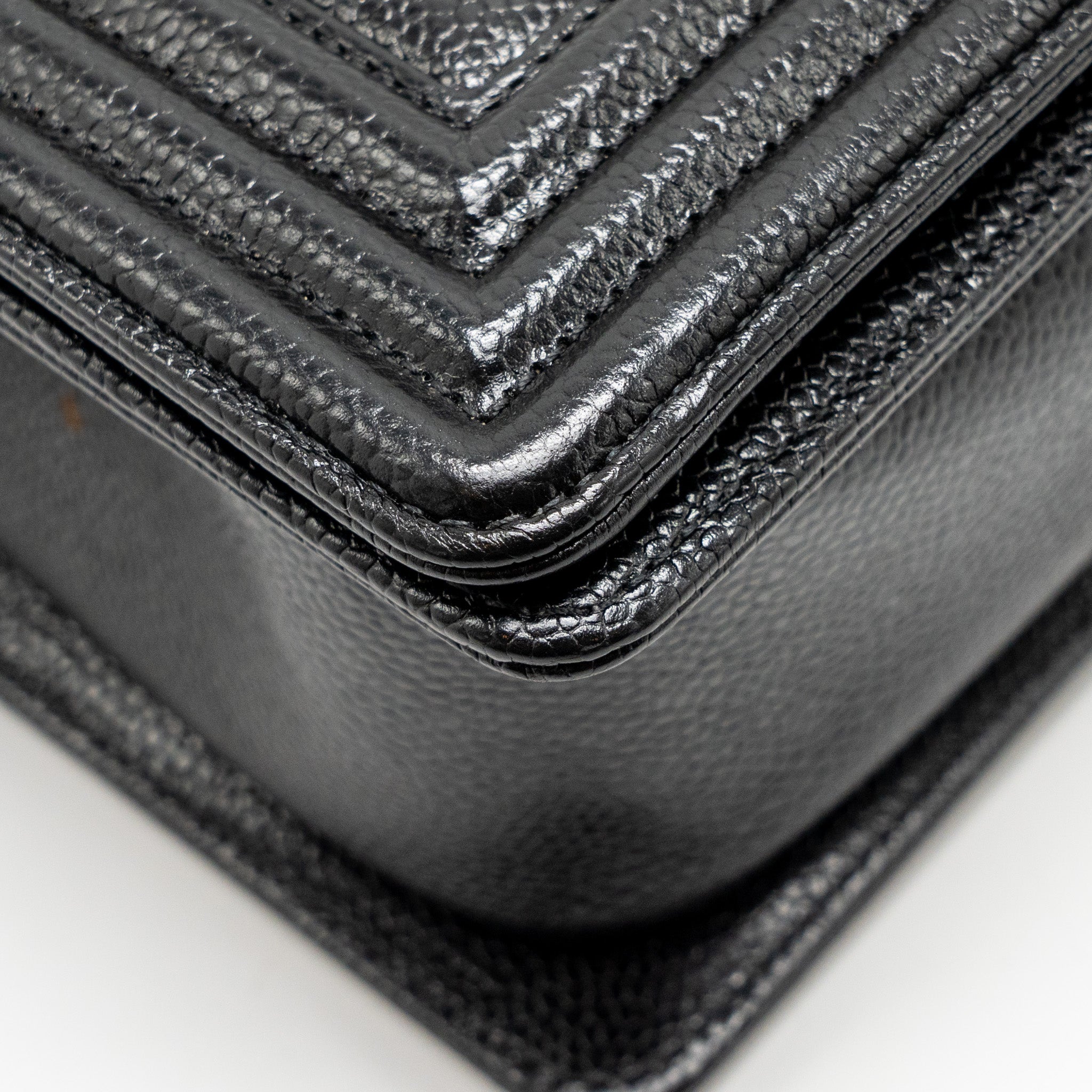Chanel Chevron Medium Boy Bag caviar black