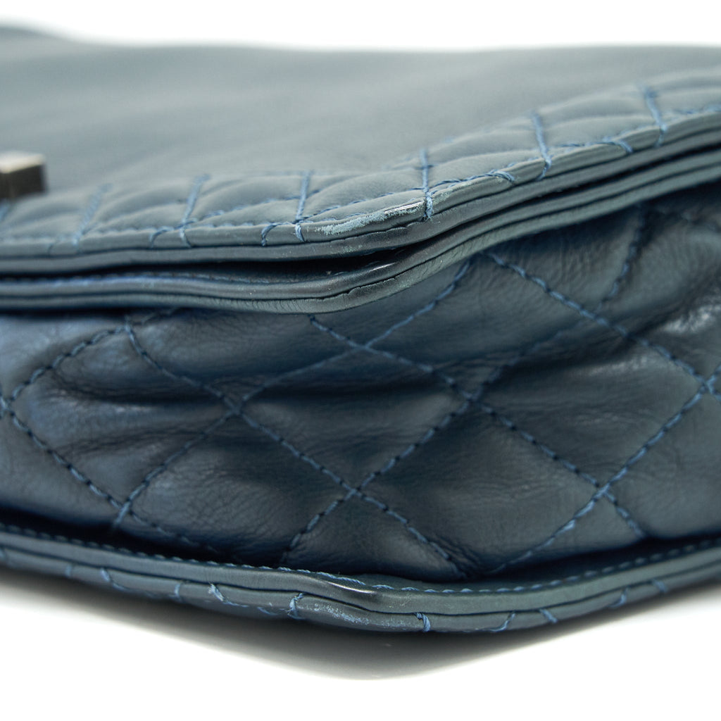 Chanel Boy Bag soft Calfskin Dark Blue ruthenium Hardware