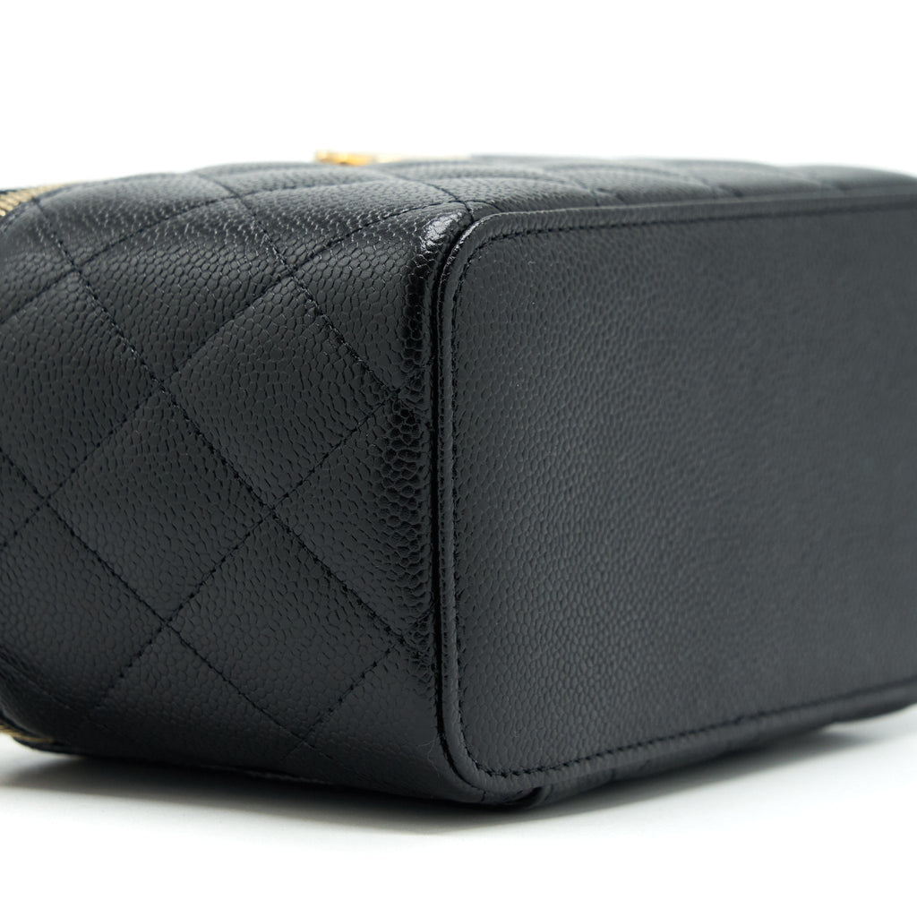 Chanel 22S Letter Top Handle Long Vanity Caviar Black