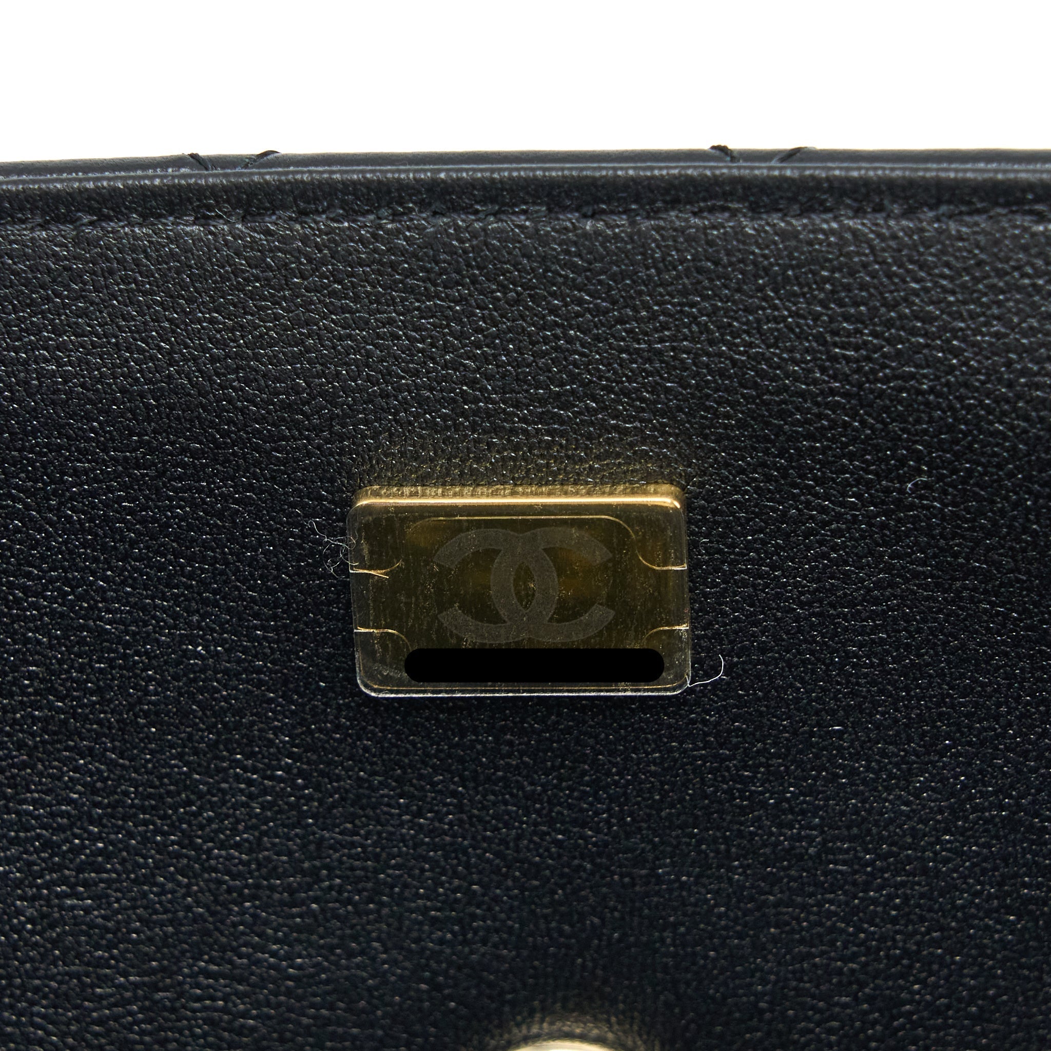 Chanel Top Handle Mini Rectangular Flap Bag Lambskin Black L (Microchip)