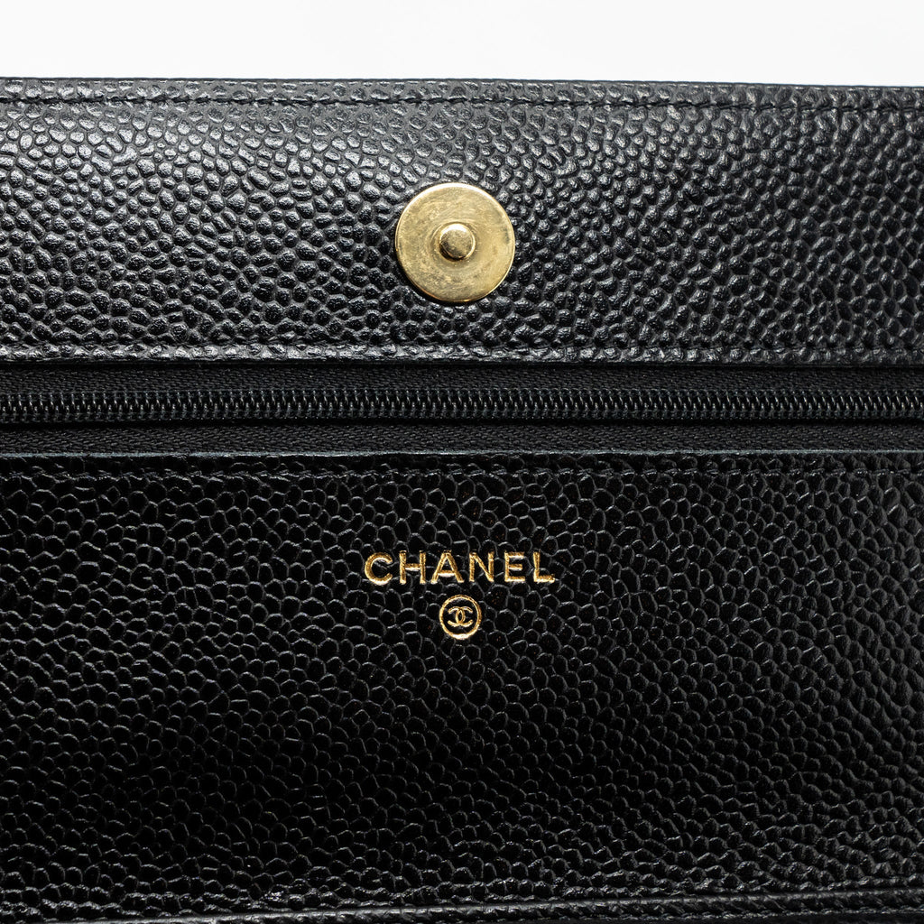 Chanel Classic Wallet On Chain Caviar Black (Microchip)