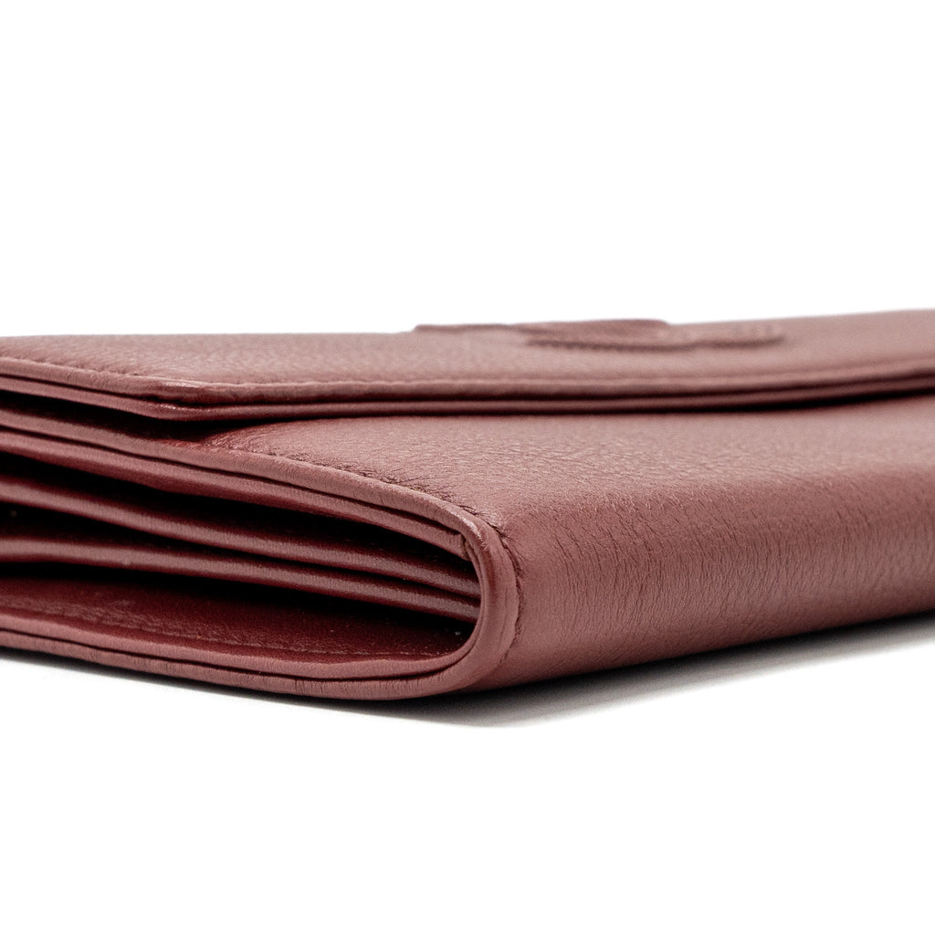 Chanel Flap Long Wallet Calfskin Red