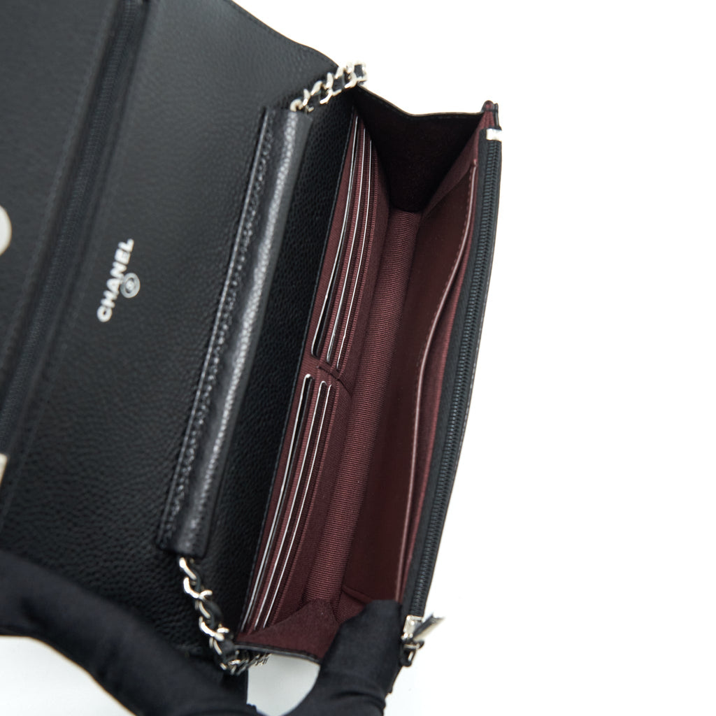 Chanel Classic Wallet On Chain Caviar Black  (Microchip)
