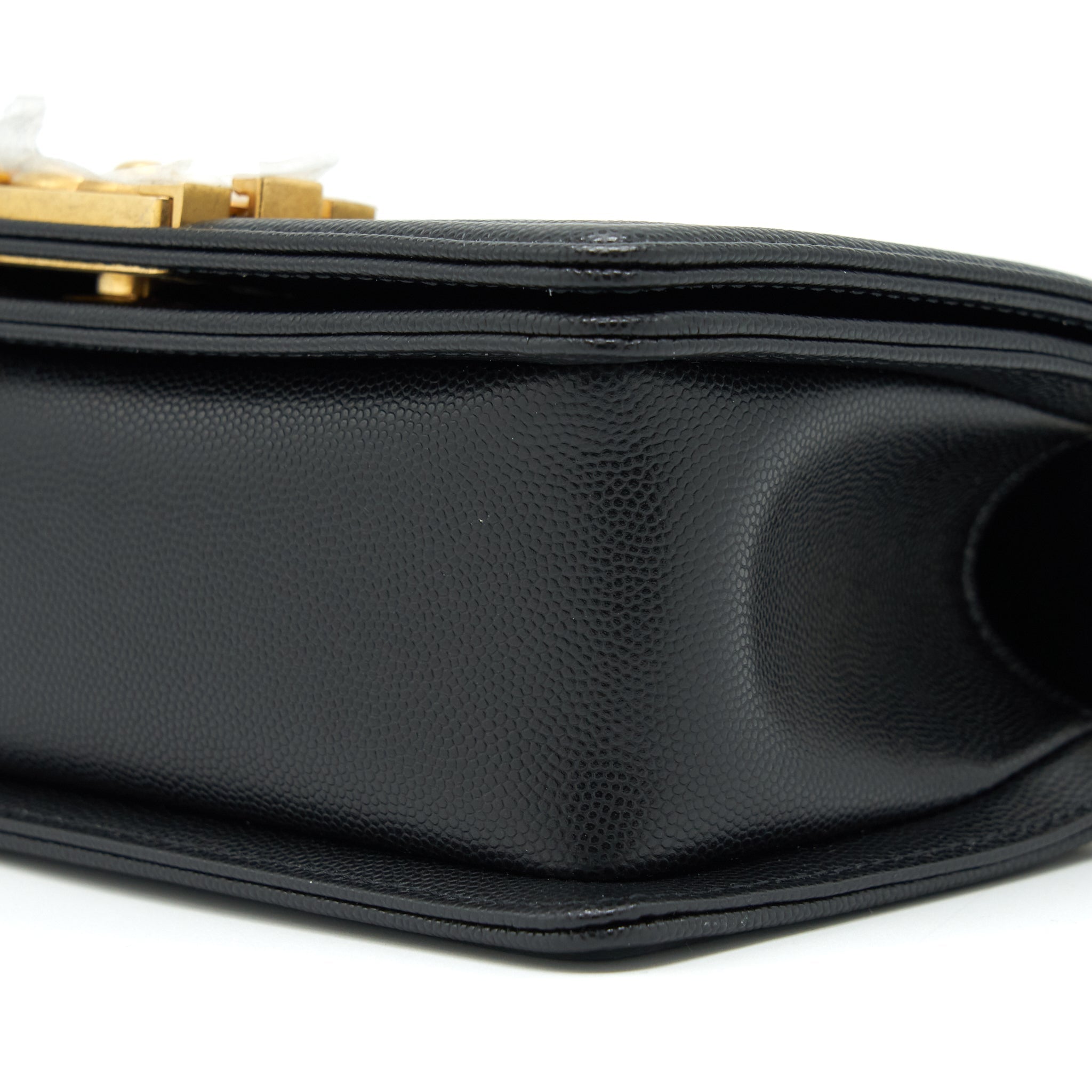 Chanel Small Boy Bag Caviar Black Brushed  (Microchip)