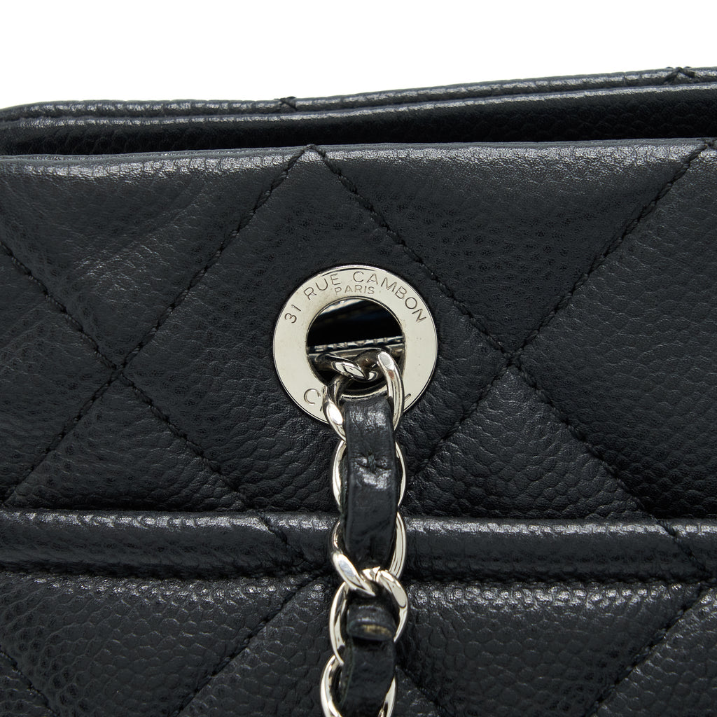 Chanel CC Logo Tote Bag Caviar Black