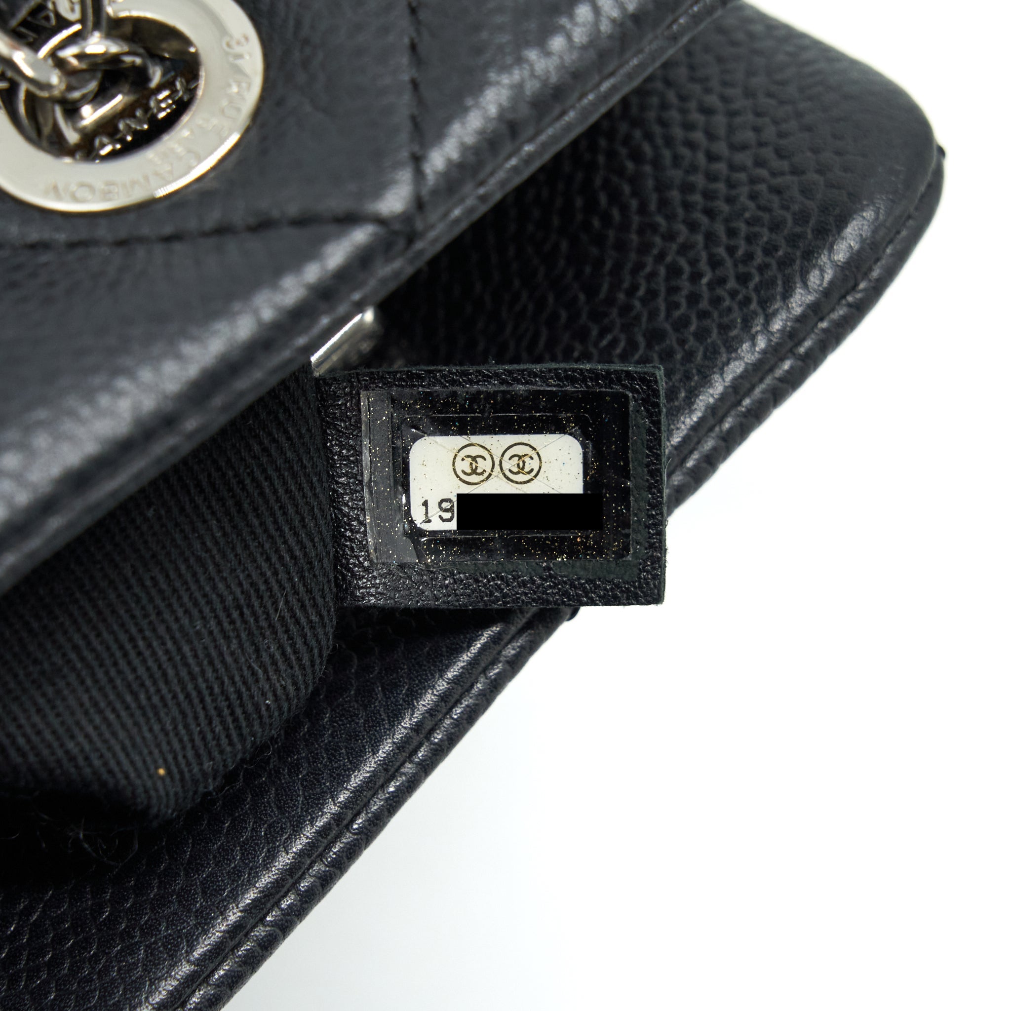 Chanel CC Logo Tote Bag Caviar Black