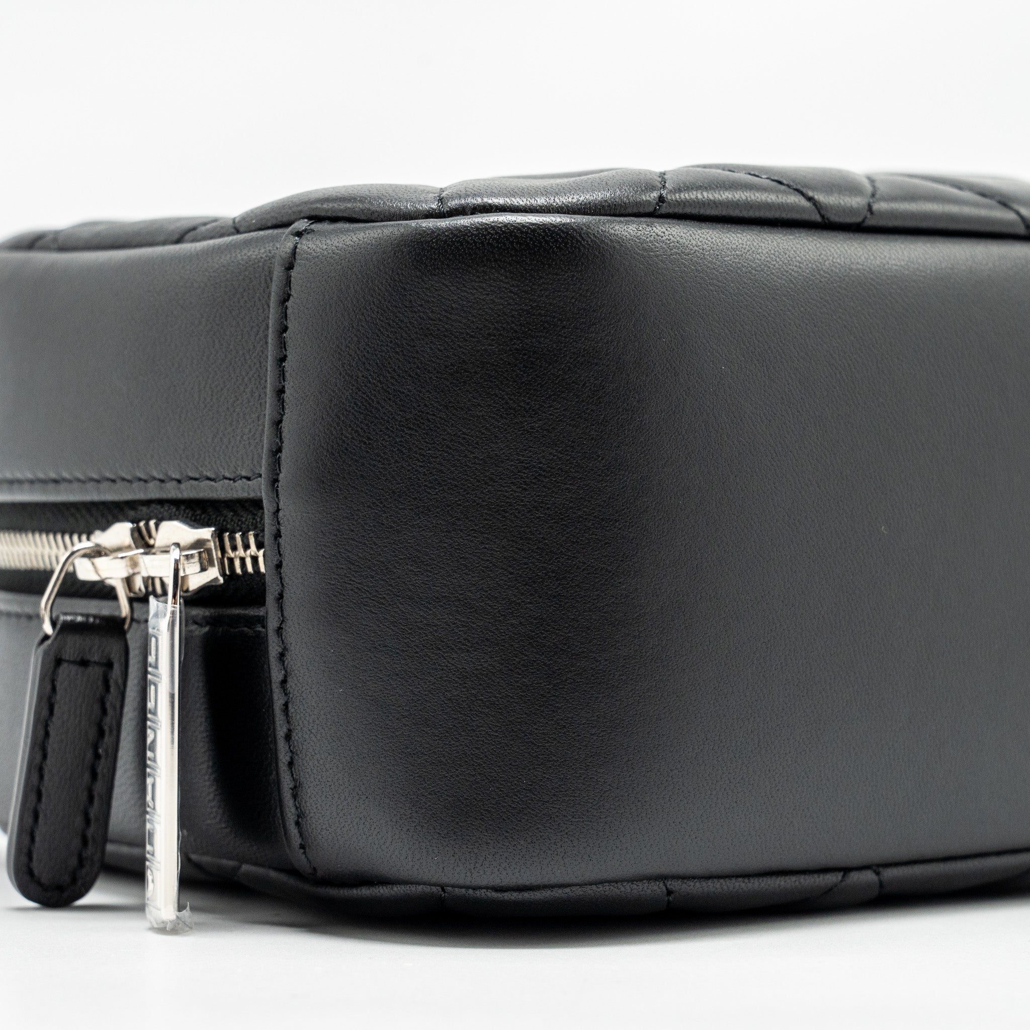 CHANEL Quilted Cosmetic Pouch Lambskin Black