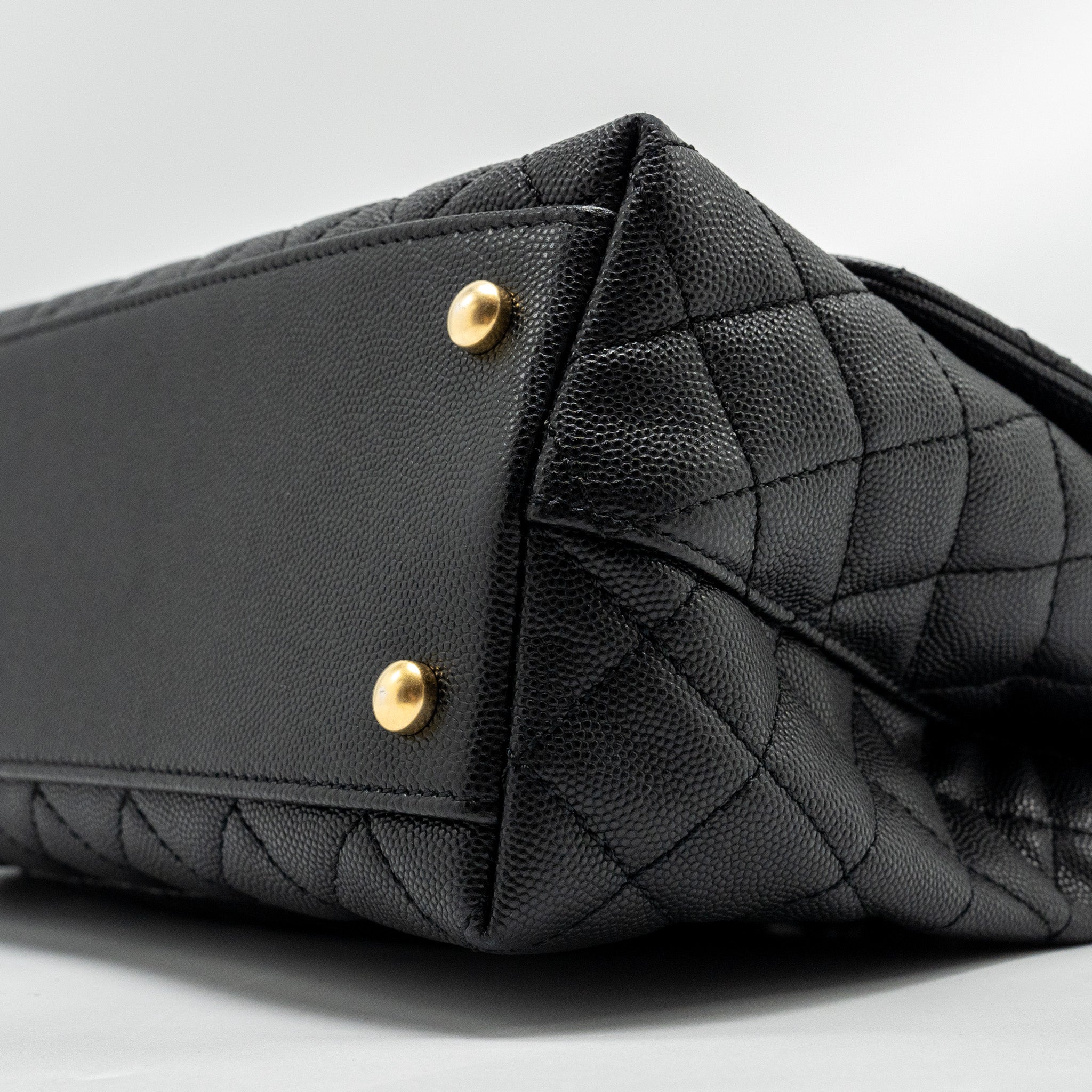 Chanel Medium Coco Handle Limited Edition Caviar Black  (microchip)