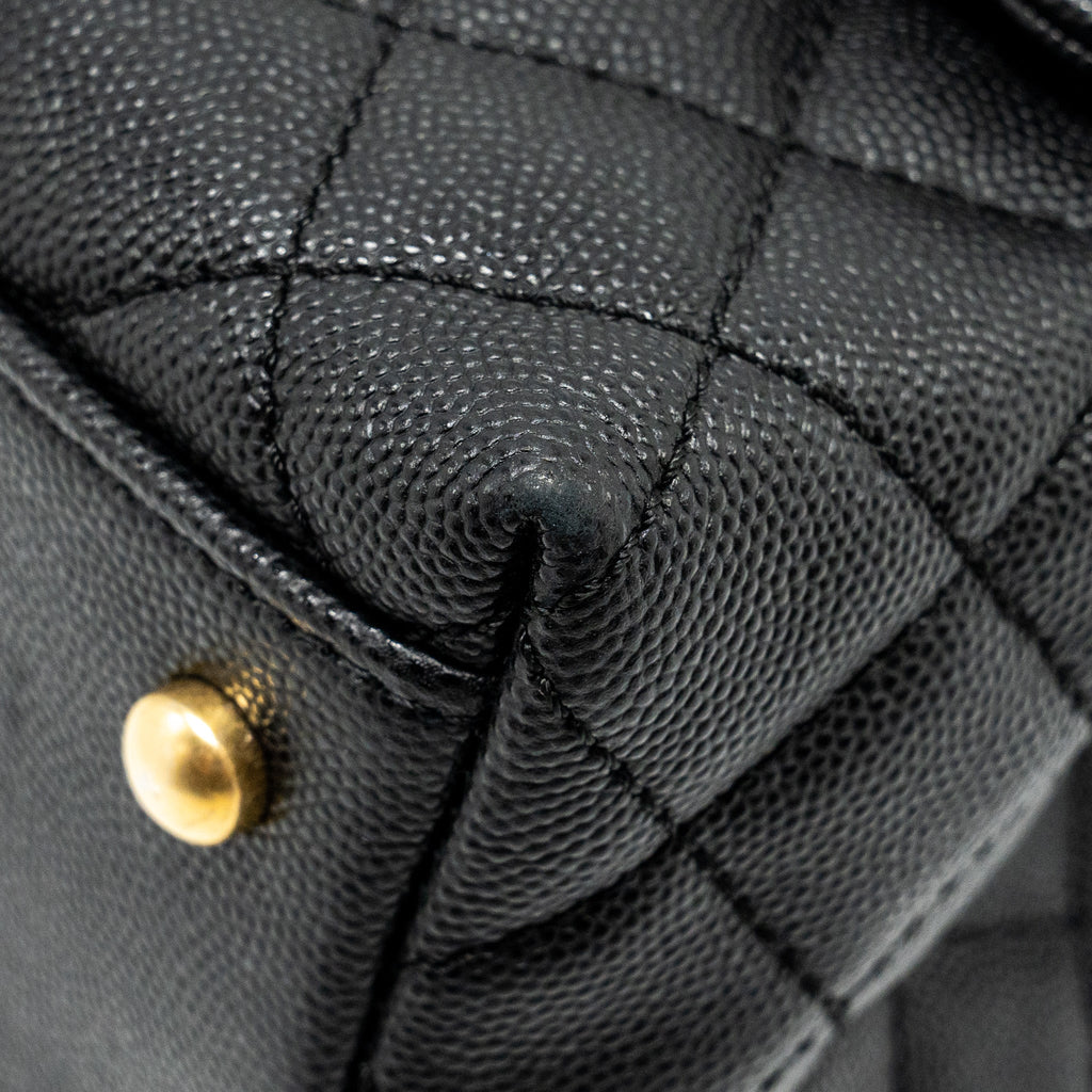 Chanel Medium Coco Handle Limited Edition Caviar Black  (microchip)