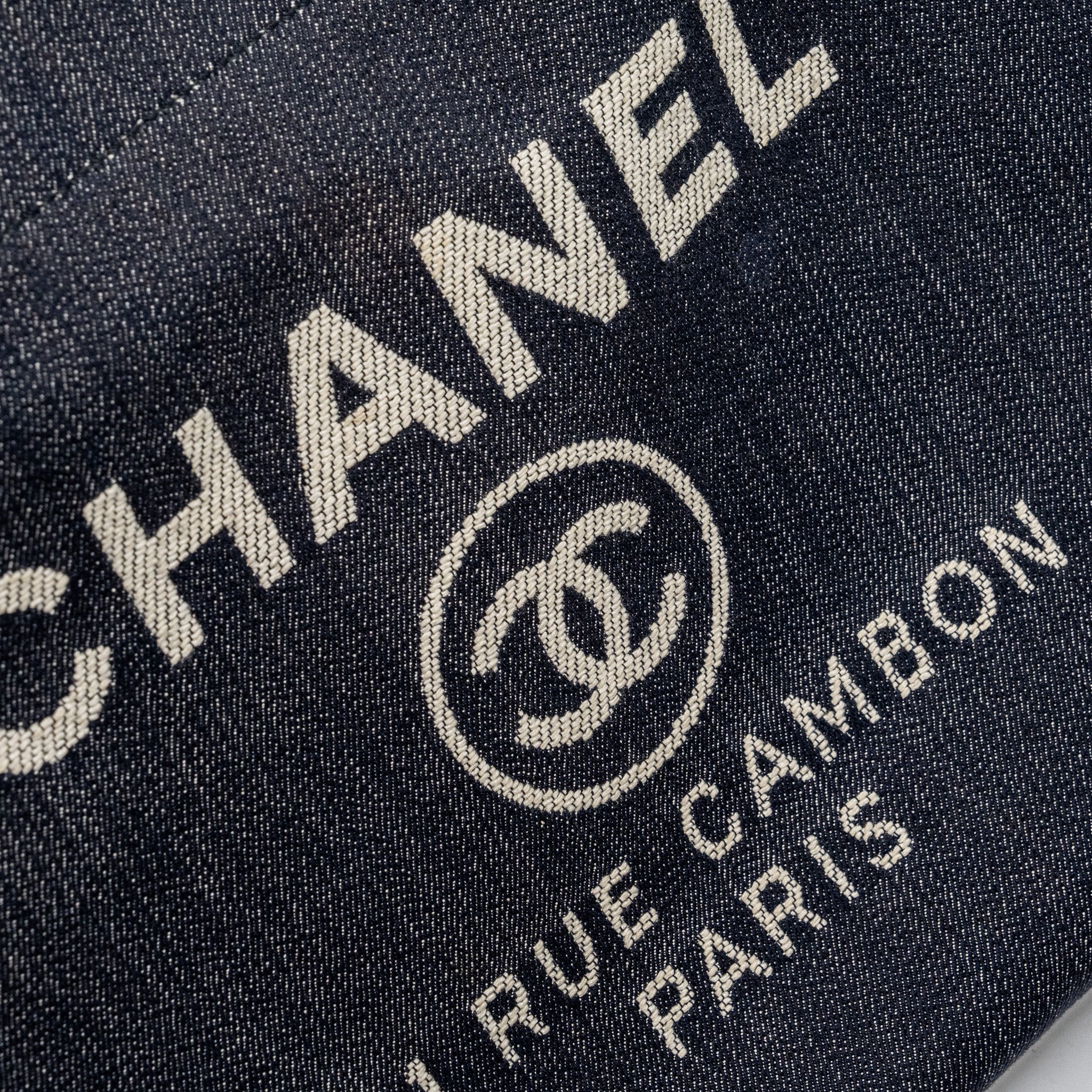 Chanel Deauville Tote Bag Canvas Blue Denim