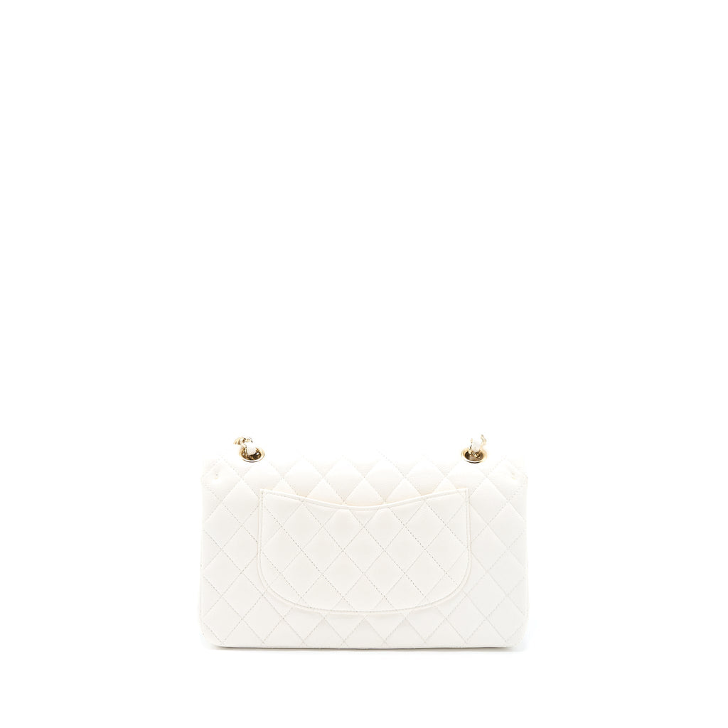 Chanel Medium Classic Double Flap Bag Caviar White L